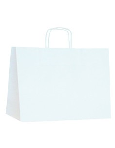 BOLSA DE PAPEL ASA RETORCIDA 23x21+8 ANÓNIMA BLANCO (CAJA 250 UDS.)