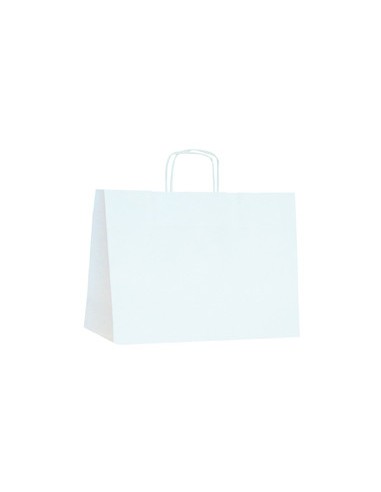 BOLSA DE PAPEL ASA RETORCIDA 23x21+8 ANÓNIMA BLANCO (CAJA 250 UDS.)