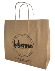 BOLSA DE PAPEL ASA RETORCIDA 32x29+12 PERSONALIZADA KRAFT RECICLADO (CAJA 300 UDS.) 2