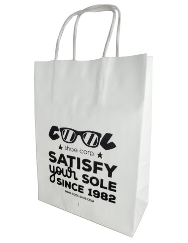 BOLSA DE PAPEL ASA RETORCIDA 24x31+12 PERSONALIZADA BLANCO (CAJA 250 UDS.)