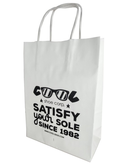 BOLSA DE PAPEL ASA RETORCIDA 24x31+12 PERSONALIZADA BLANCO (CAJA 250 UDS.)