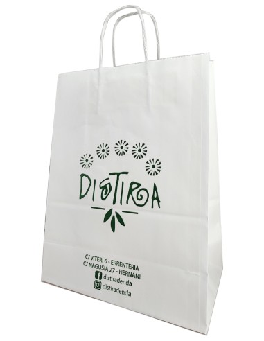 BOLSA DE PAPEL ASA RETORCIDA 32x41+12 PERSONALIZADA BLANCO (CAJA 250 UDS.)