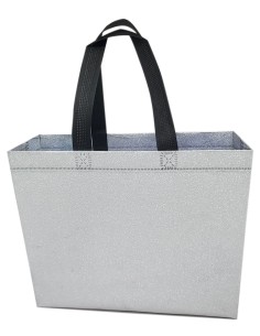 BOLSA TEJIDO NO TEJIDO TERMOSELLADA GLITTER PLATA 30X25+10 (CAJA 250 UDS.) 2