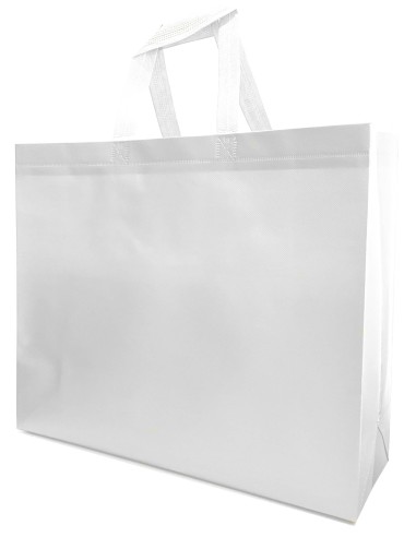 BOLSA TERMOSELLADA CON FUELLE LAMINADA ANONIMA 30X25+10 BLANCO (CAJA 250 UDS.)
