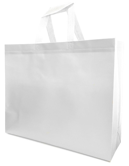 BOLSA TERMOSELLADA CON FUELLE LAMINADA ANONIMA 30X25+10 BLANCO (CAJA 250 UDS.)