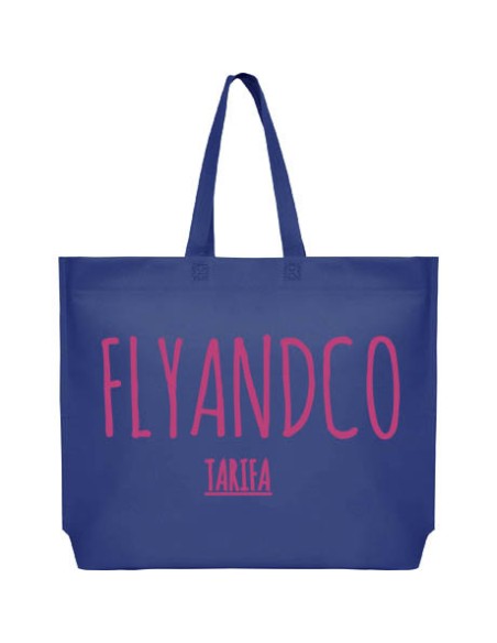 BOLSA TERMOSELLADA MAR FUELLE BASE PERSONALIZADA 40X35+10 AZUL MARINO (CAJA 250 UDS.)