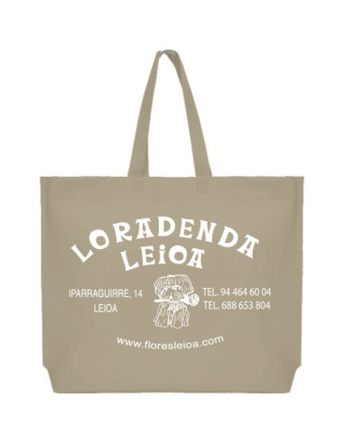 BOLSA TERMOSELLADA MAR FUELLE BASE PERSONALIZADA 54X40+10 CARAMELO (CAJA 250 UDS.)
