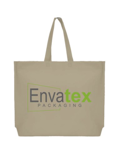 BOLSA TERMOSELLADA MAR FUELLE BASE PERSONALIZADA 54X40+10 CARAMELO (CAJA 250 UDS.)