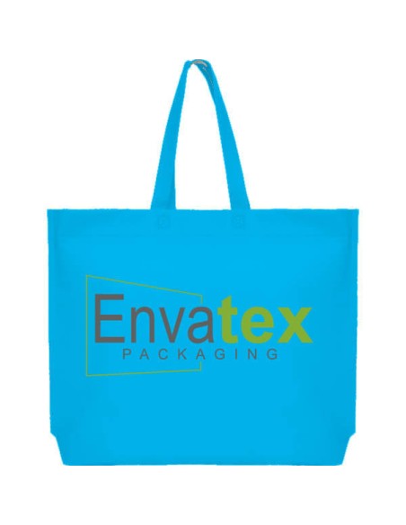 BOLSA TERMOSELLADA MAR FUELLE BASE PERSONALIZADA 54X40+10 CELESTE (CAJA 250 UDS.)