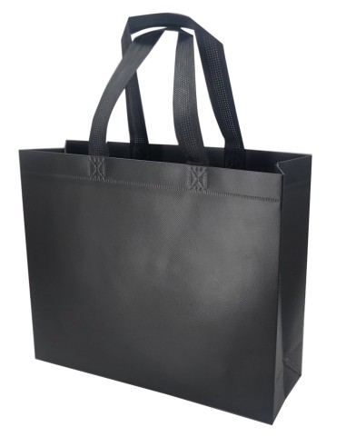 BOLSA TERMOSELLADA CON FUELLE LAMINADA ANONIMA 30X25+10 NEGRO (CAJA 250 UDS.)