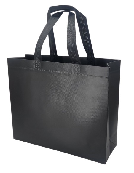 BOLSA TERMOSELLADA CON FUELLE LAMINADA ANONIMA 30X25+10 NEGRO (CAJA 250 UDS.)